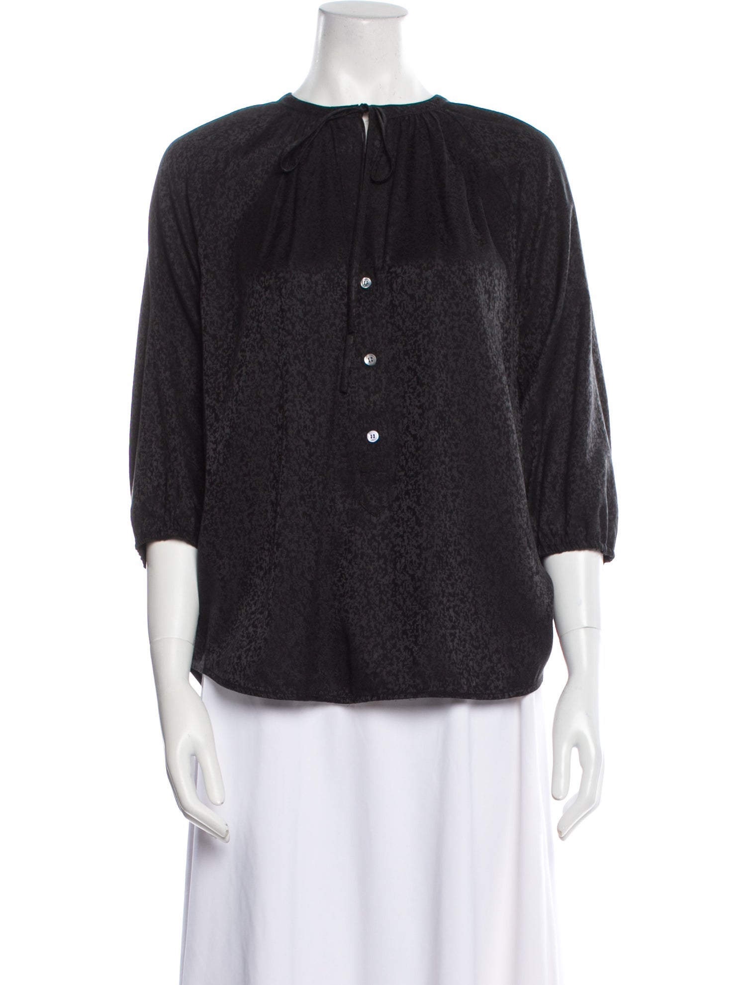 Raquel Allegra Bateau Neckline Three-Quarter Sleeve Blouse w/ Tags