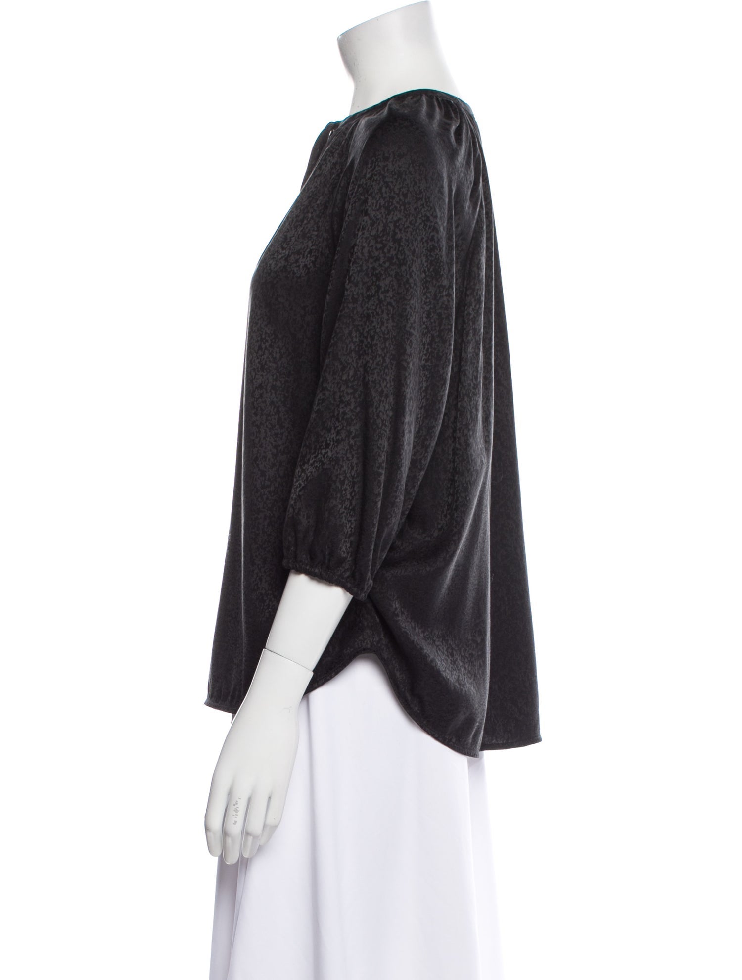 Raquel Allegra Bateau Neckline Three-Quarter Sleeve Blouse w/ Tags