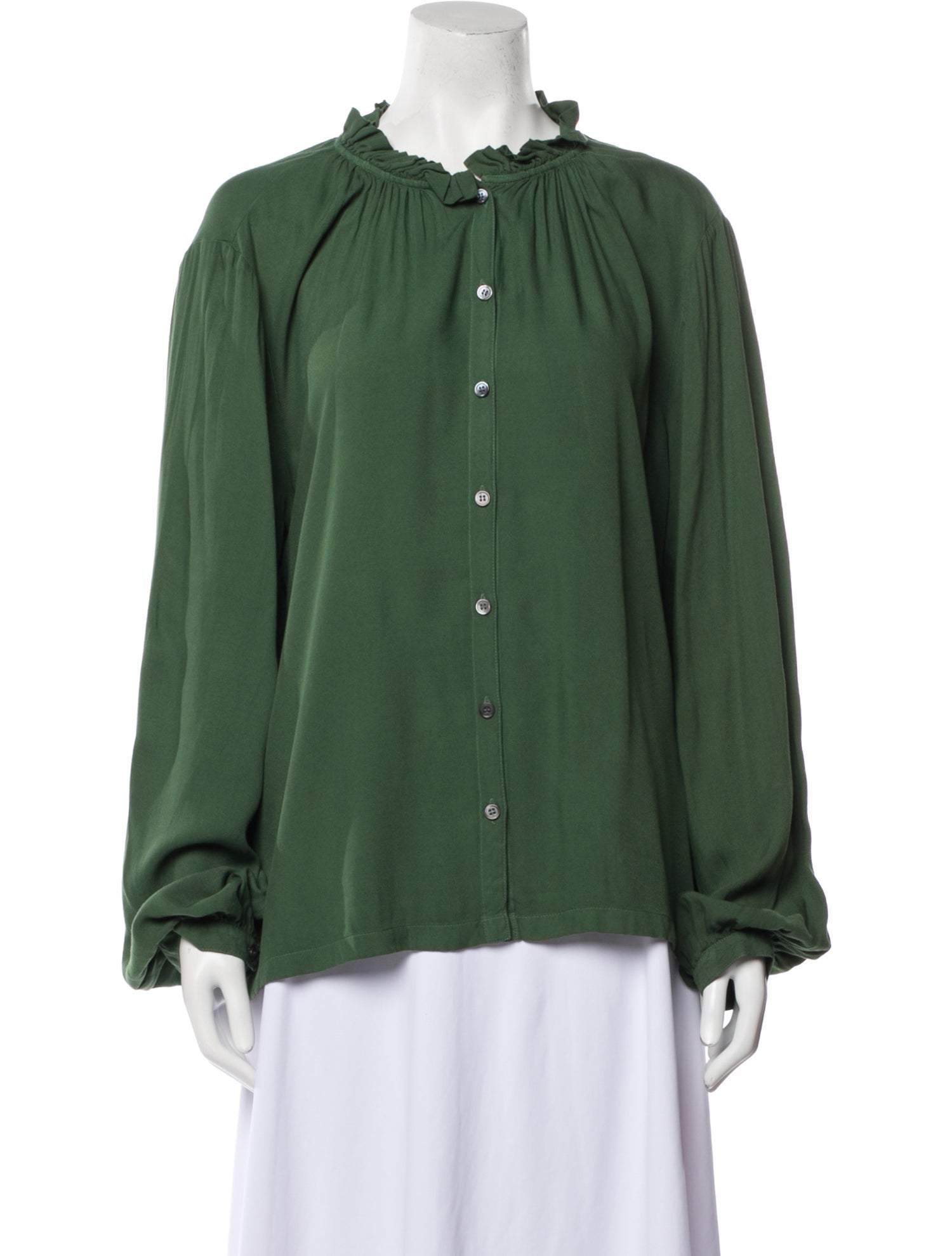 Raquel Allegra Mock Neck Long Sleeve Blouse