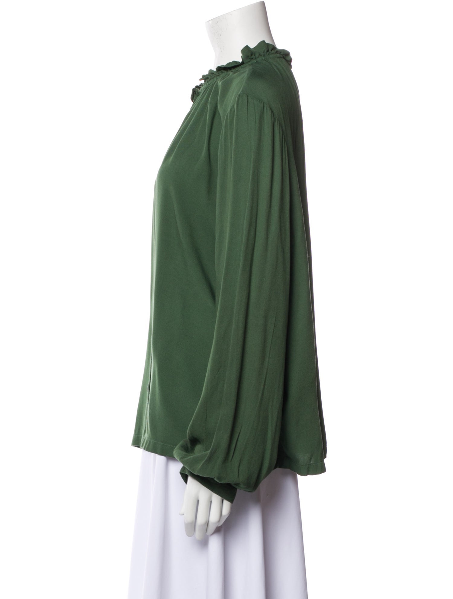 Raquel Allegra Mock Neck Long Sleeve Blouse