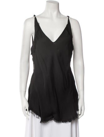 Raquel Allegra Plunge Neckline Sleeveless Top