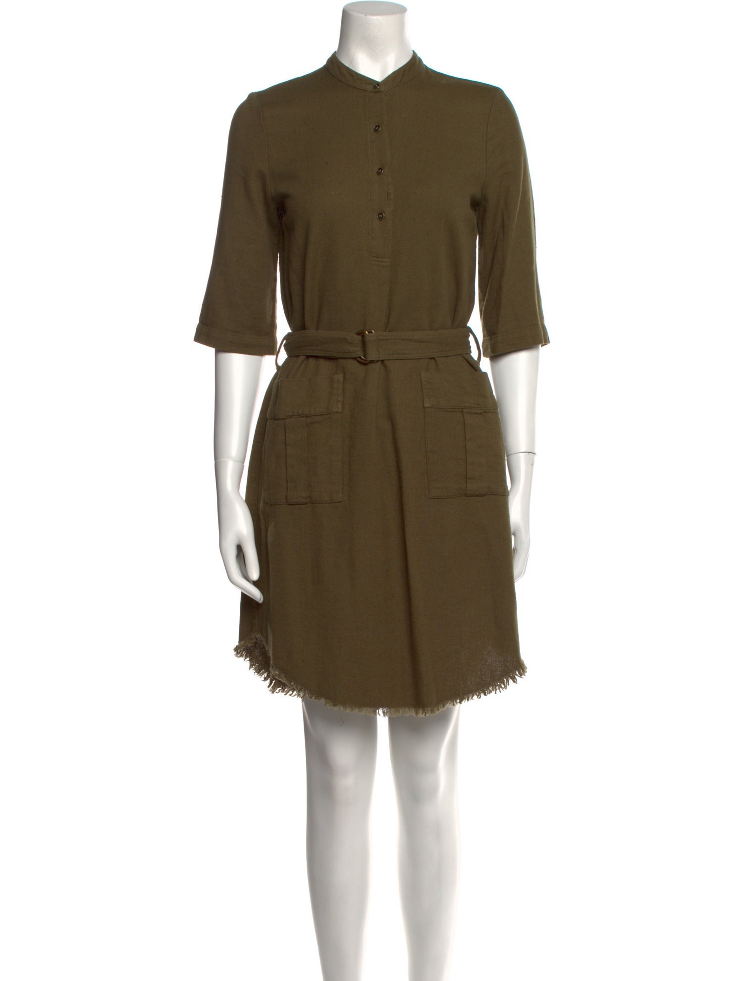 Raquel Allegra Mock Neck Knee-Length Dress