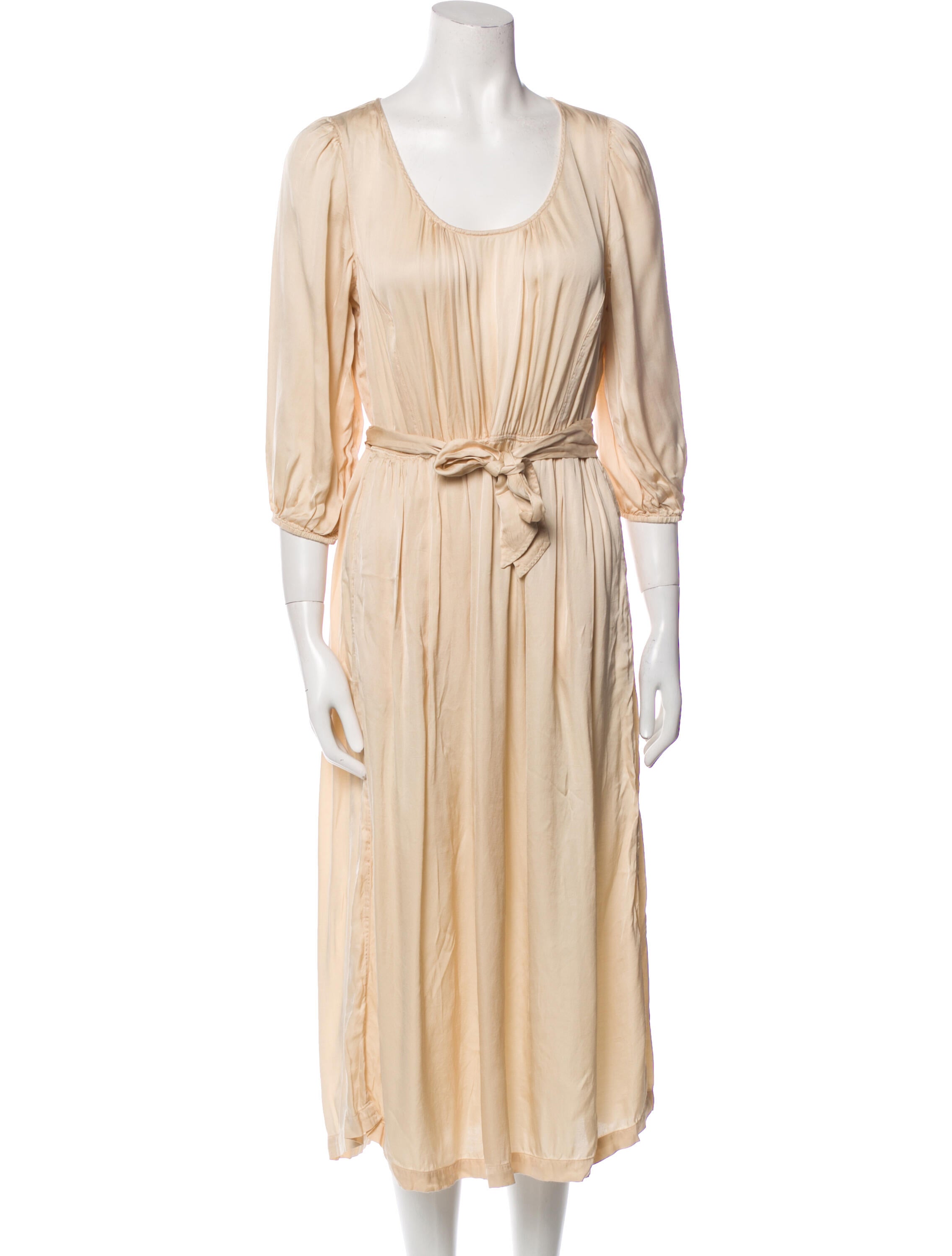 Raquel Allegra Scoop Neck Midi Length Dress