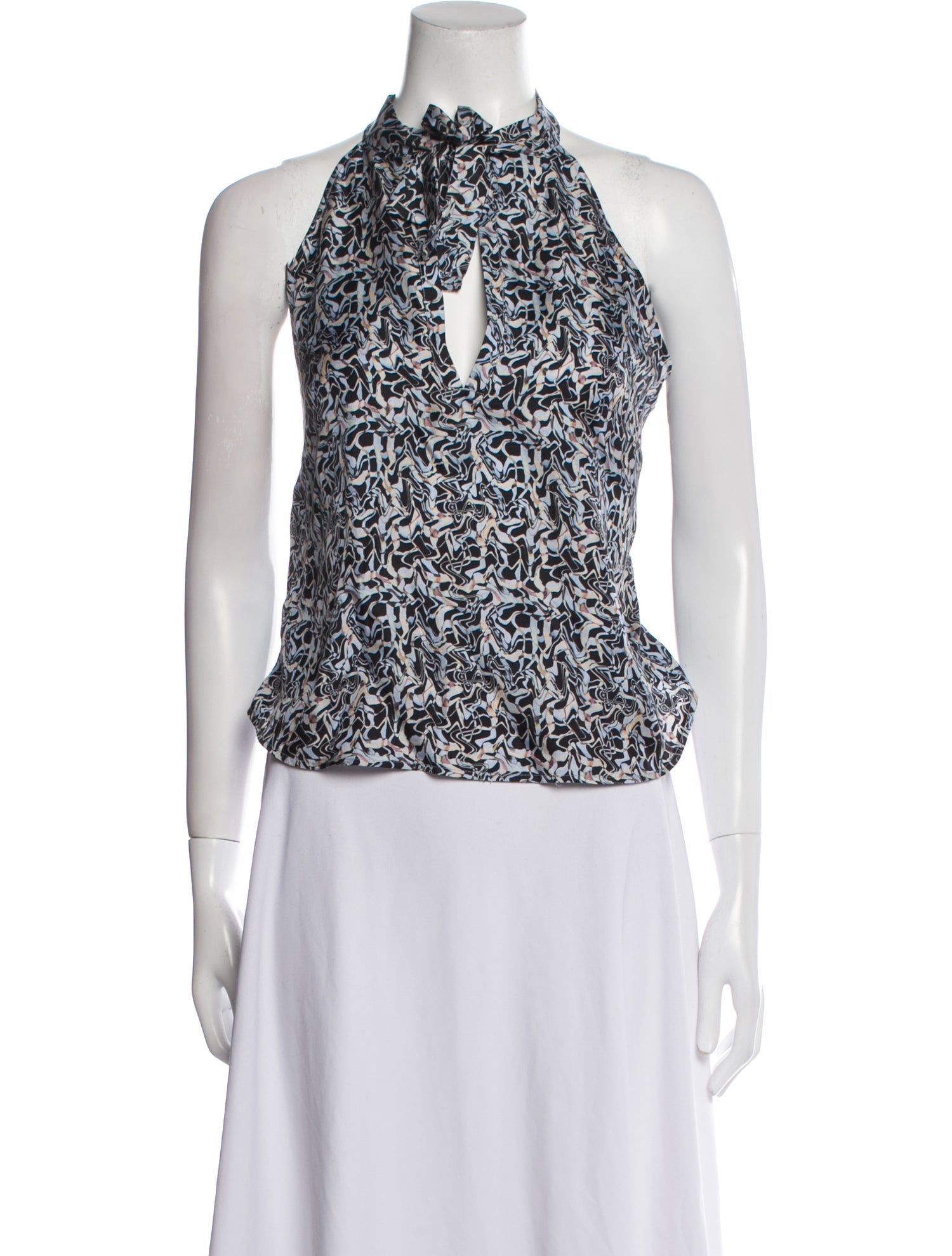 Raquel Allegra Printed Halterneck Blouse