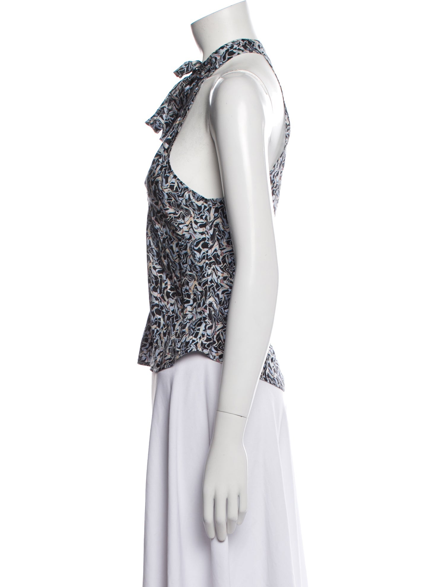 Raquel Allegra Printed Halterneck Blouse