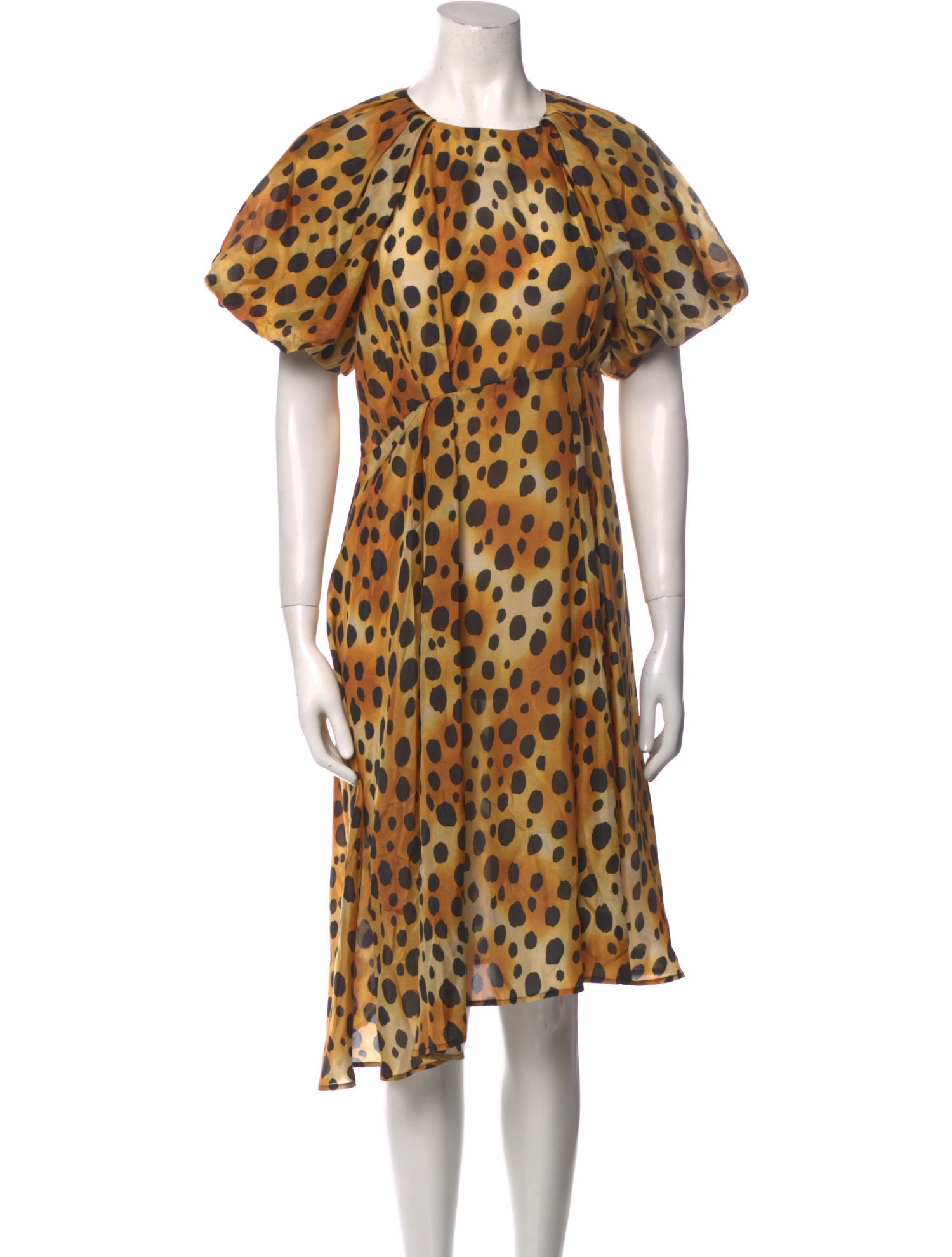 Raquel Allegra Polka Dot Print Knee-Length Dress