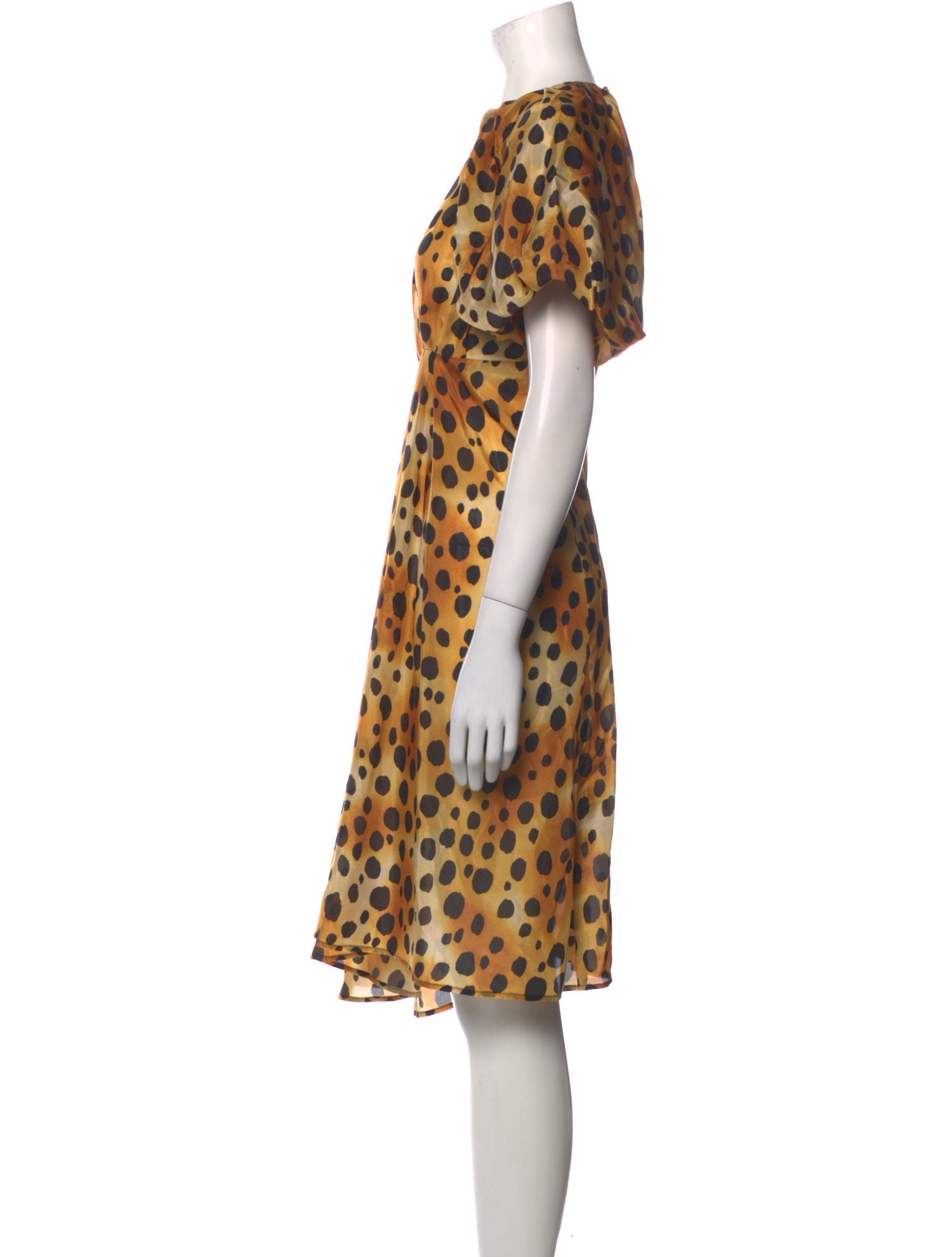 Raquel Allegra Polka Dot Print Knee-Length Dress