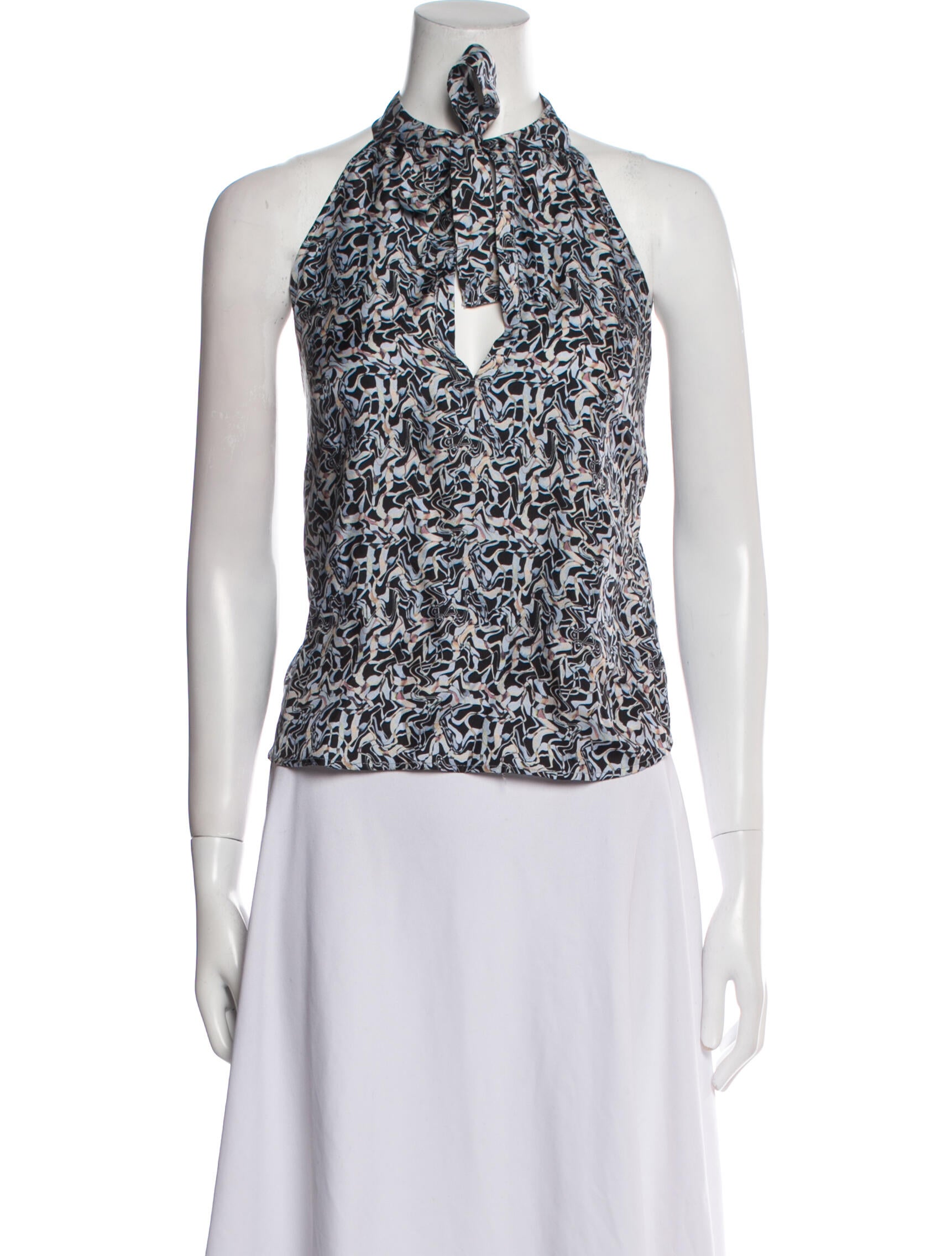 Raquel Allegra Printed Halterneck Crop Top w/ Tags