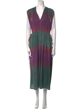 Raquel Allegra Printed Long Dress