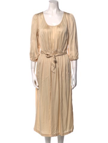 Raquel Allegra Dresses Scoop Neck Midi Length Dress L