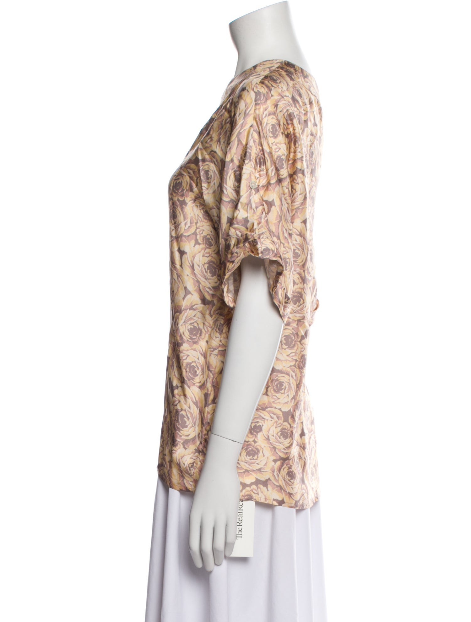 Raquel Allegra Floral Print V-Neck Blouse