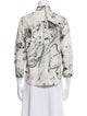 Raquel Allegra Floral Print Three-Quarter Sleeve Button-Up Top