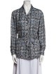 Raquel Allegra Printed Long Sleeve Button-Up Top
