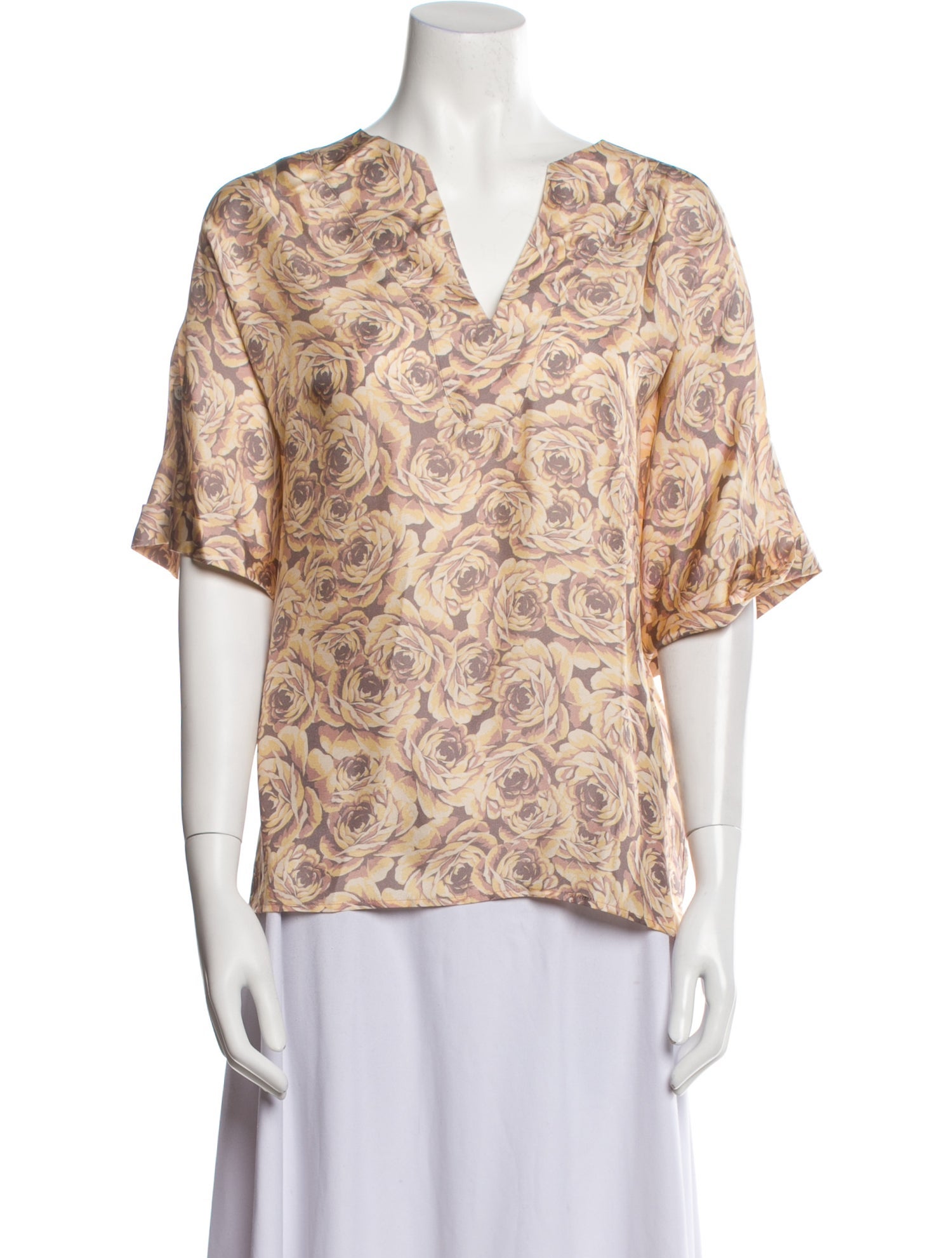 Raquel Allegra Paisley Print V-Neck Blouse