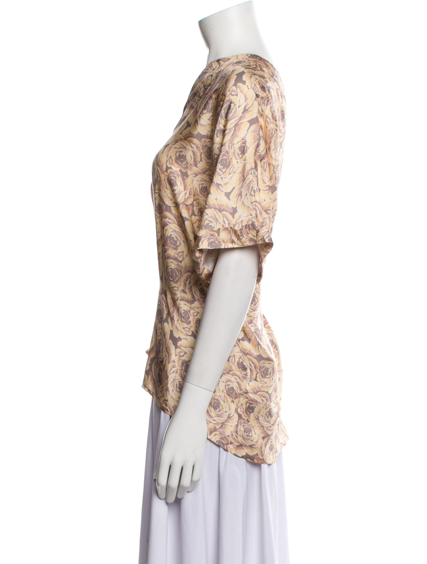 Raquel Allegra Paisley Print V-Neck Blouse