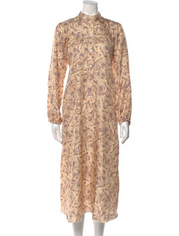 Raquel Allegra Dresses Paisley Print Long Dress XS