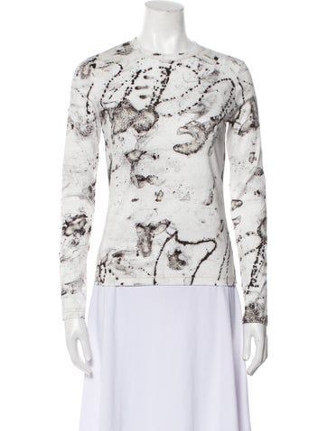 Raquel Allegra Tops Printed Crew Neck Top XS