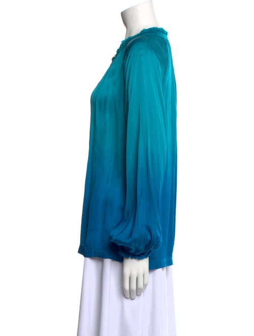 Raquel Allegra V-Neck Long Sleeve Button-Up Top