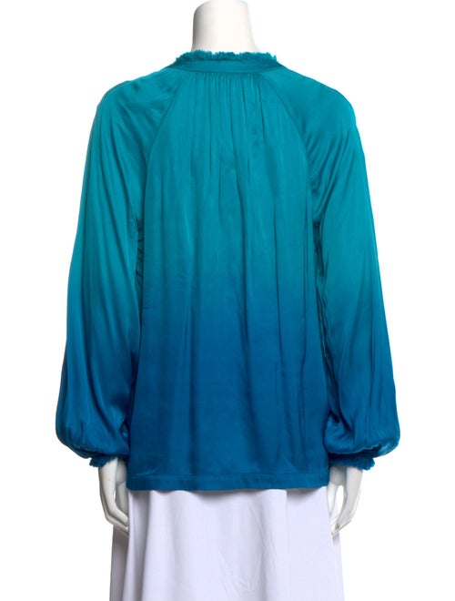 Raquel Allegra V-Neck Long Sleeve Button-Up Top