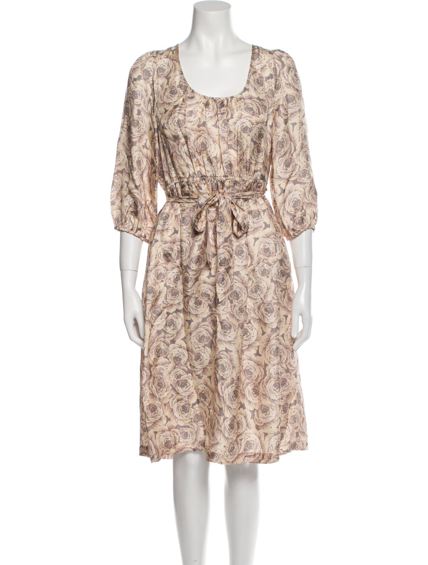 Raquel Allegra Floral Print Knee-Length Dress