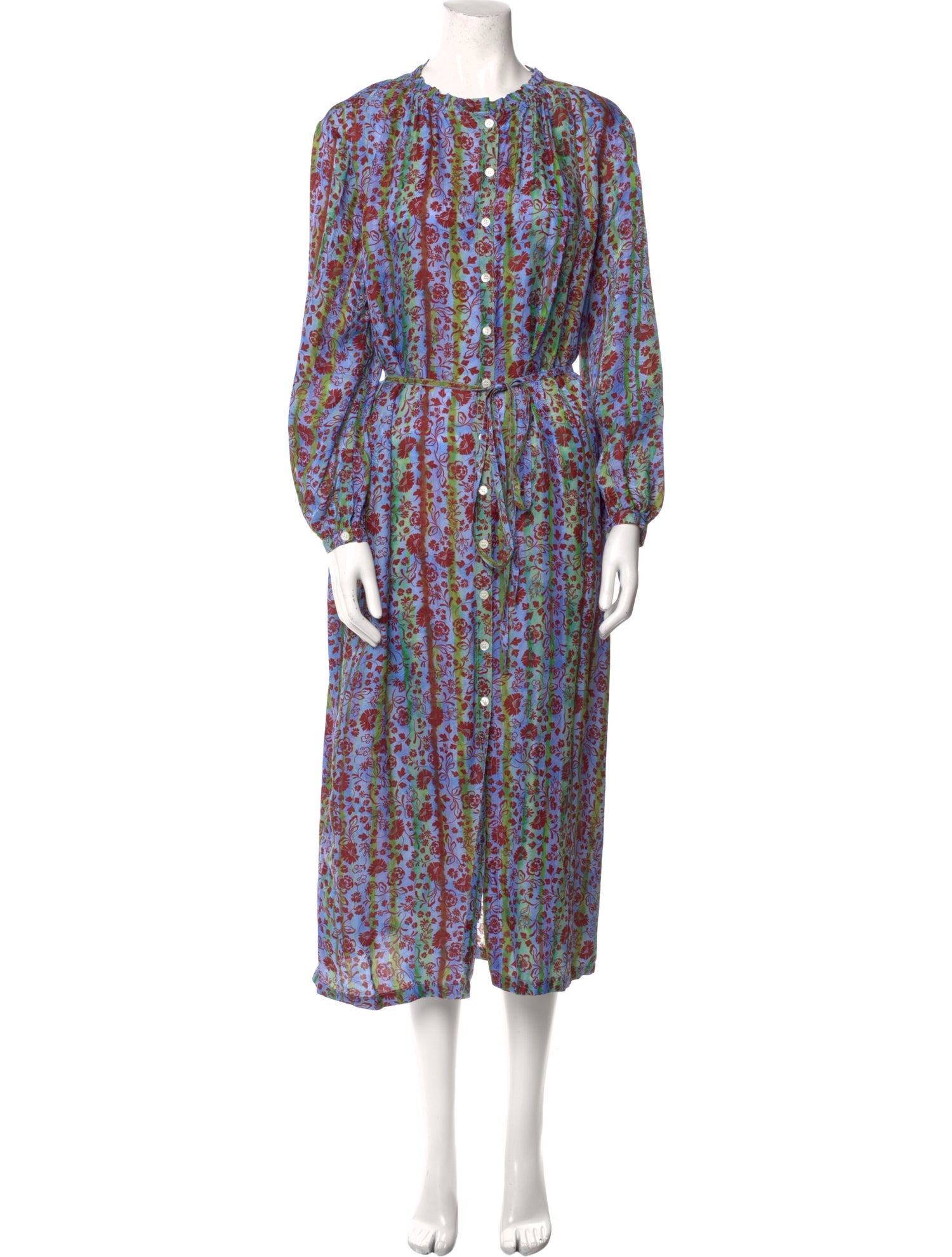 Raquel Allegra Floral Print Midi Length Dress