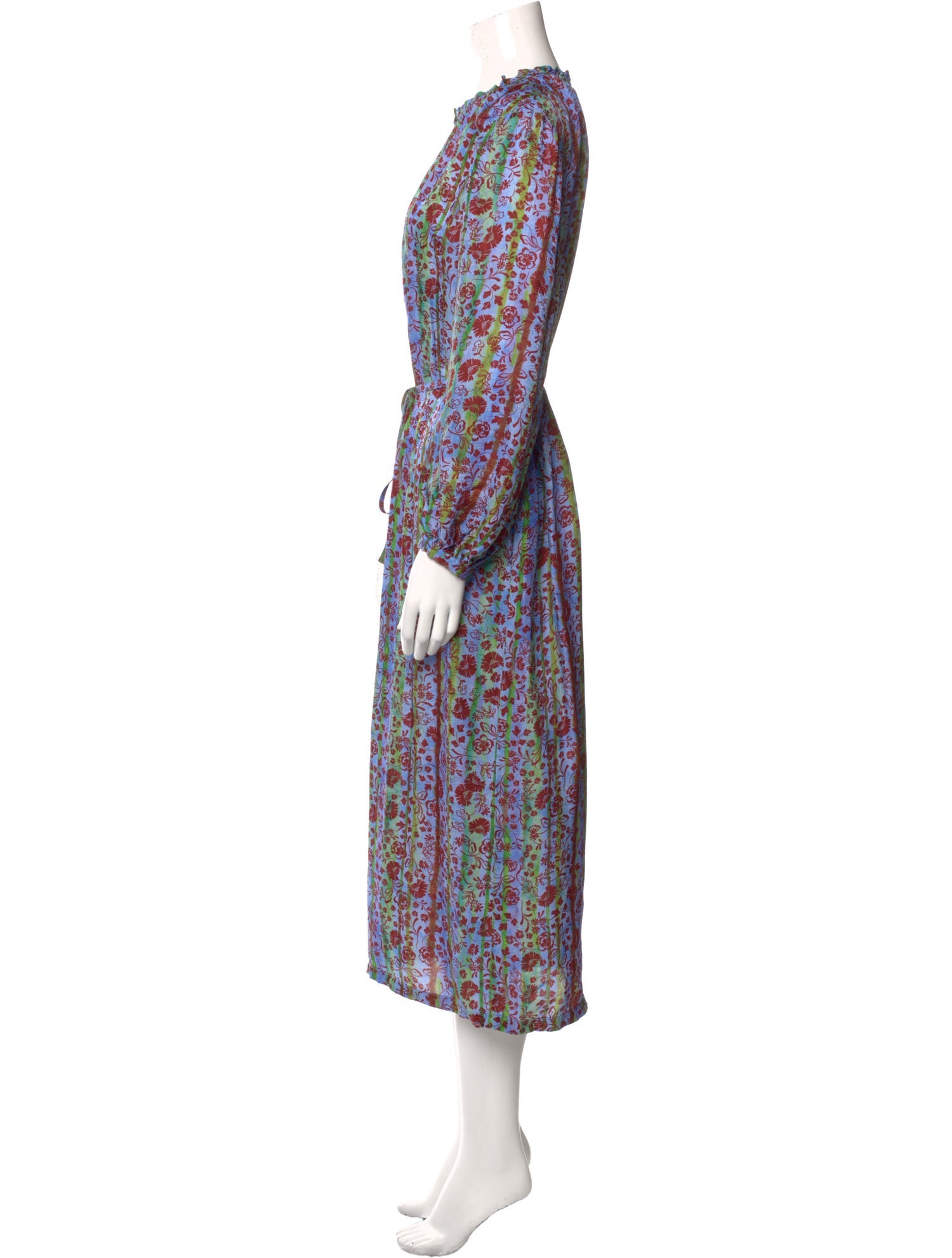 Raquel Allegra Floral Print Midi Length Dress