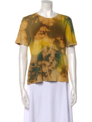Raquel Allegra Tops Tie-Dye Print Crew Neck T-Shirt XS