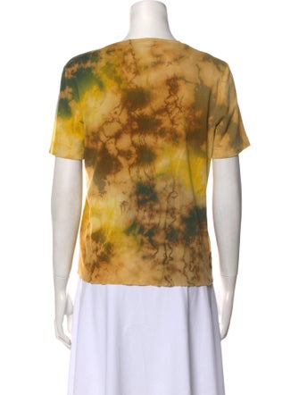 Raquel Allegra Tie-Dye Print Crew Neck T-Shirt