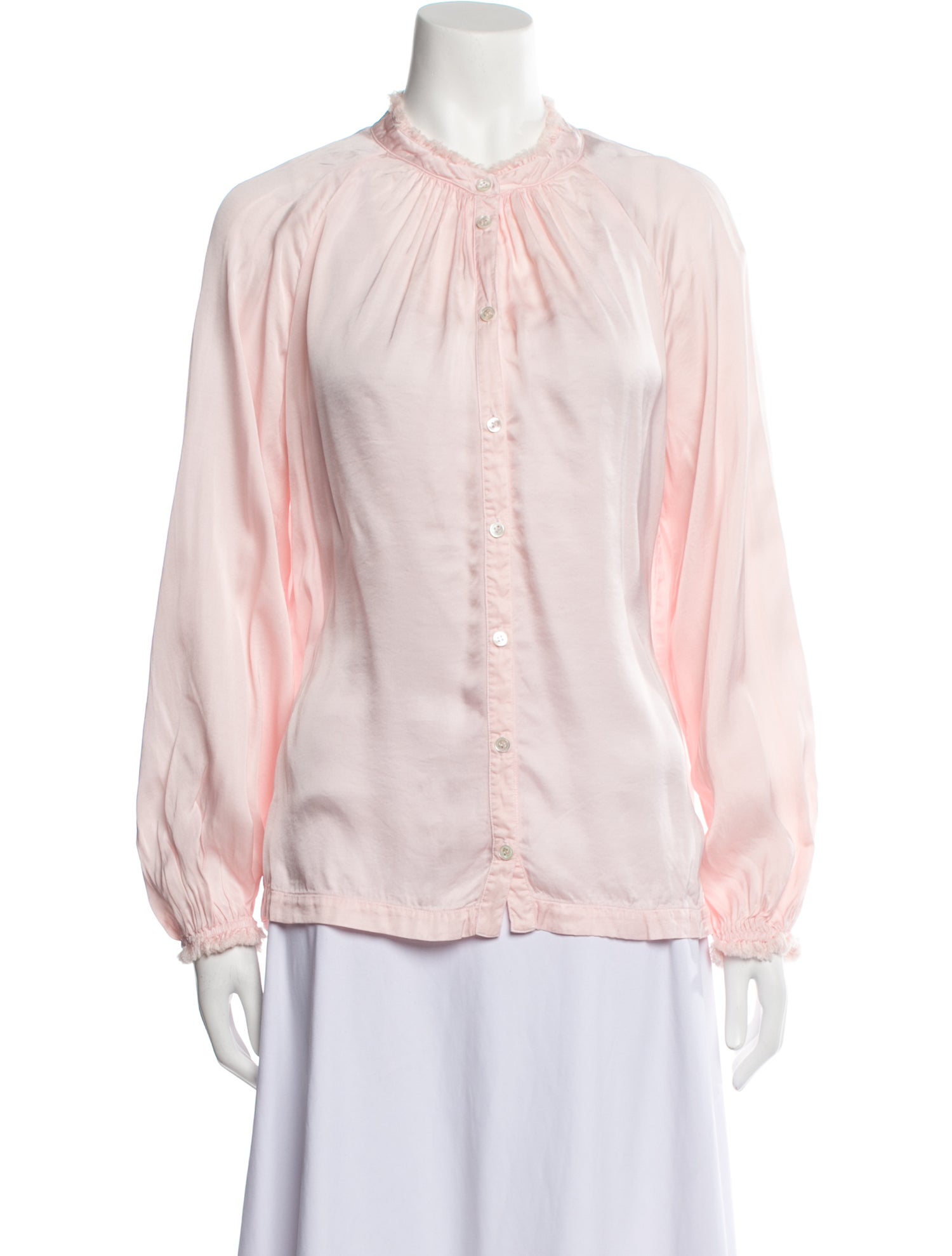 Raquel Allegra Mock Neck Long Sleeve Blouse