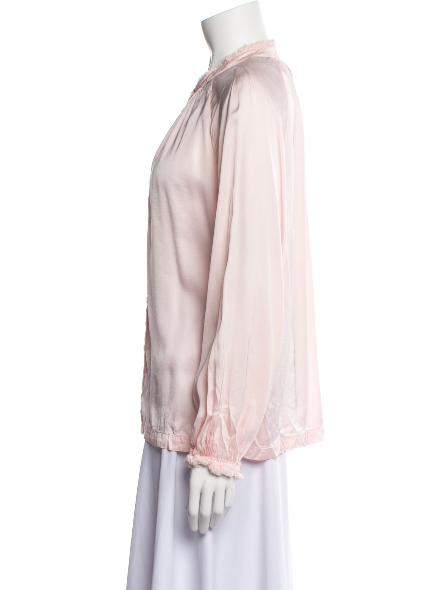 Raquel Allegra Mock Neck Long Sleeve Blouse