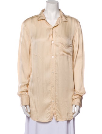 Raquel Allegra Long Sleeve Button-Up Top