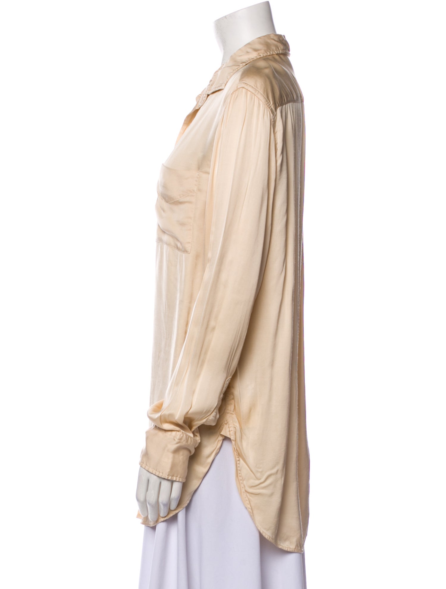 Raquel Allegra Long Sleeve Button-Up Top