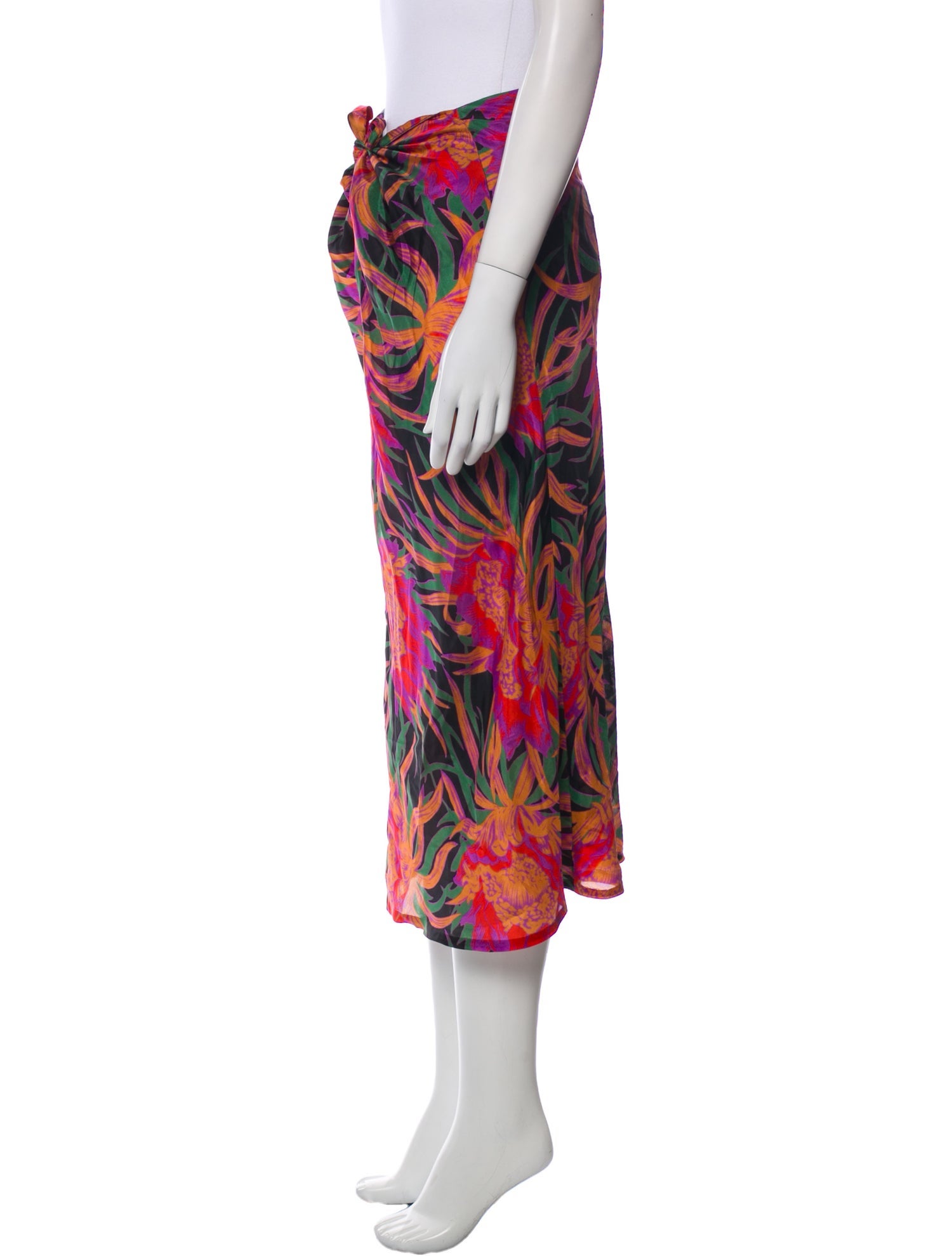 Raquel Allegra Floral Print Midi Length Skirt