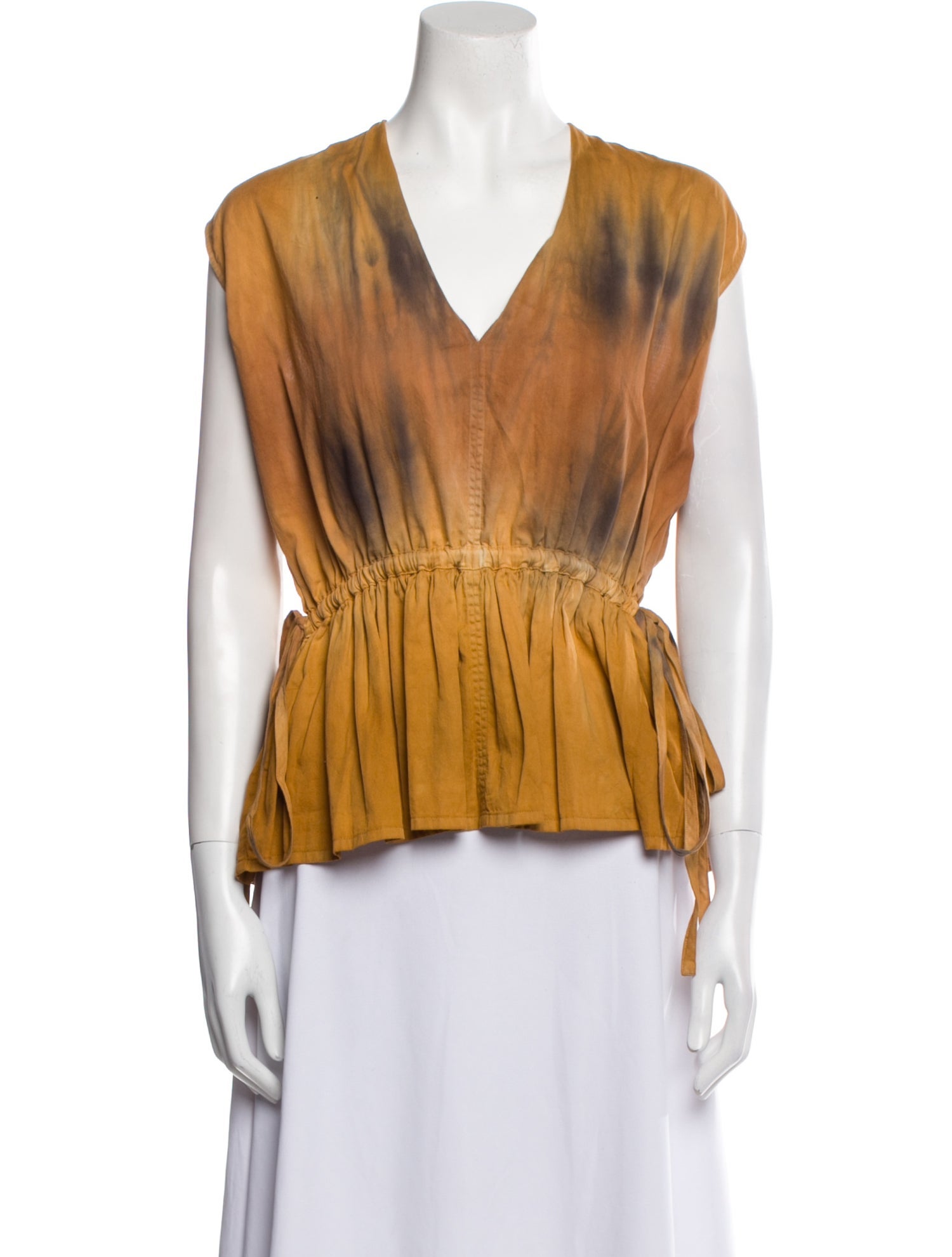 Raquel Allegra Printed V-Neck Blouse