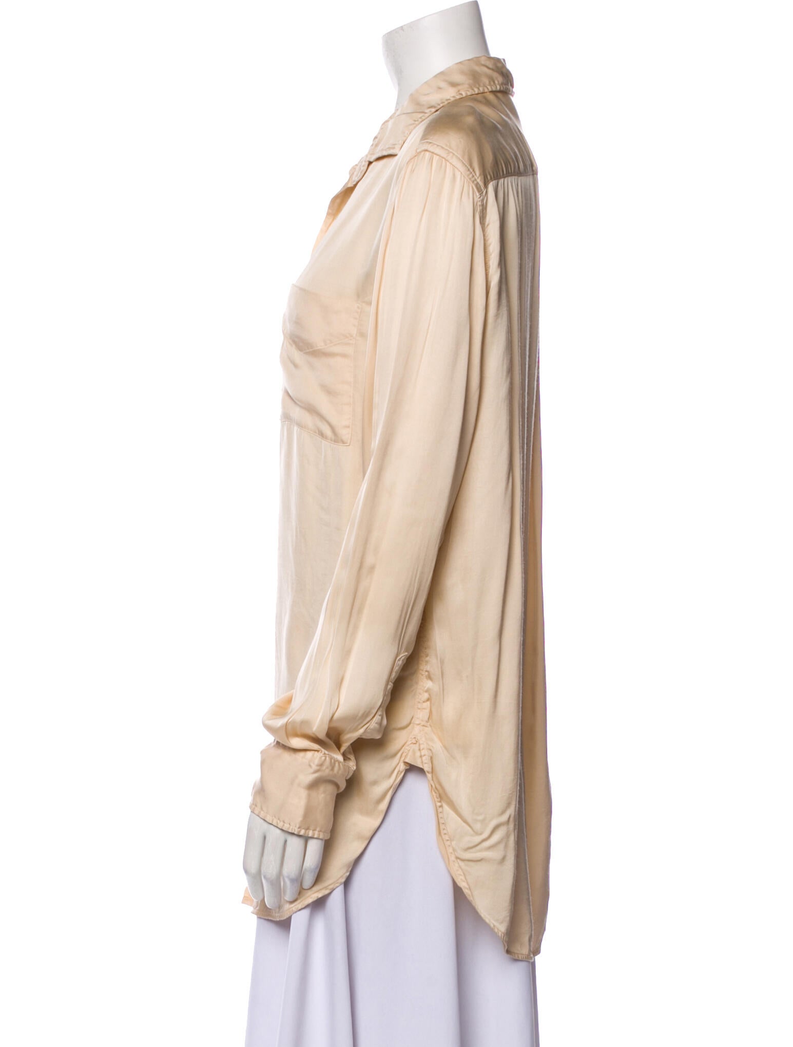 Raquel Allegra Long Sleeve Button-Up Top