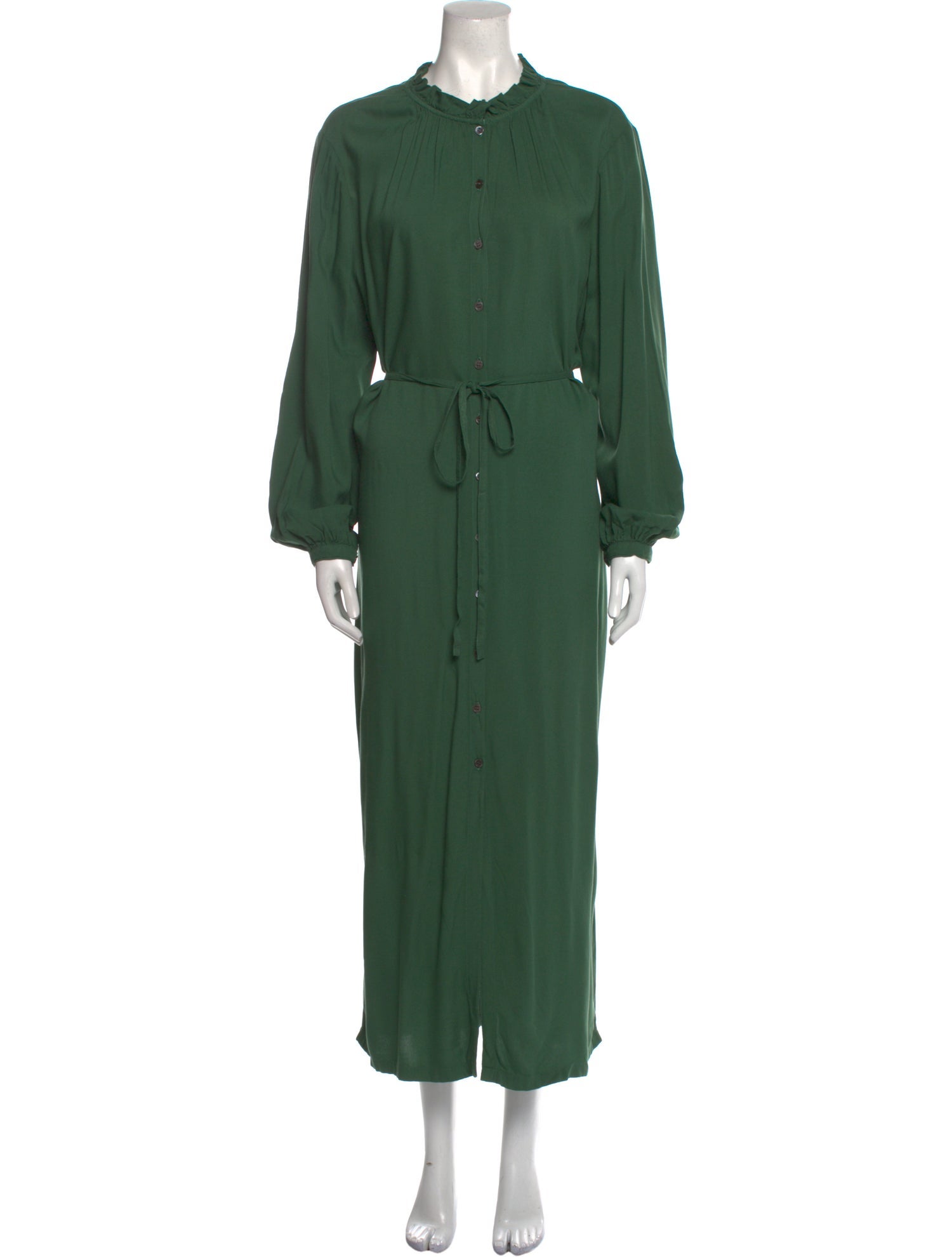 Raquel Allegra Mock Neck Long Dress in Green, Women's XS Raquel Allegra Mock Neck Long Dress in Green, Women's XS