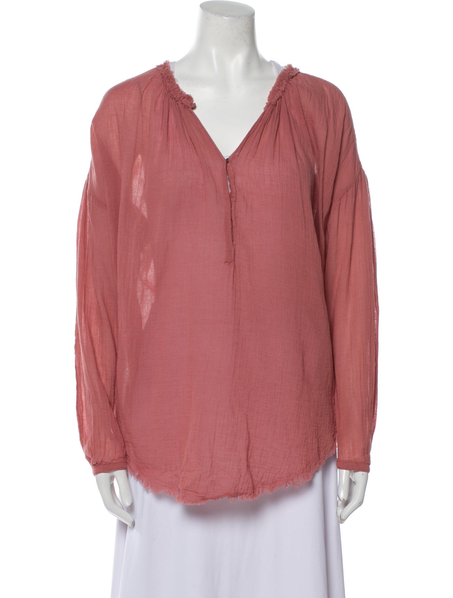 Raquel Allegra V-Neck Long Sleeve Blouse