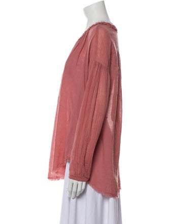 Raquel Allegra V-Neck Long Sleeve Blouse