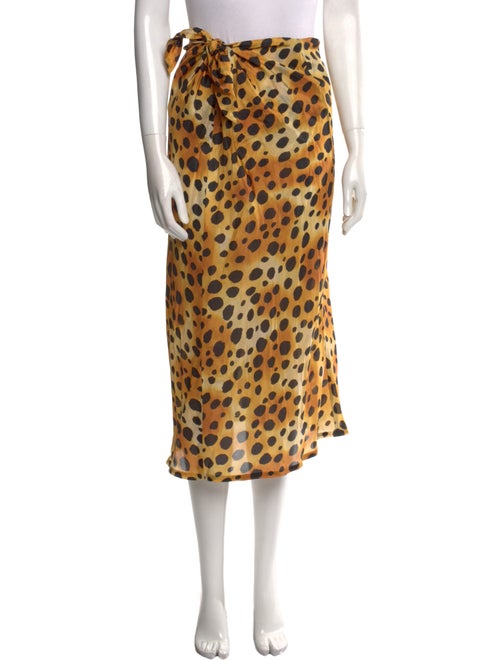 Raquel Allegra Animal Print Midi Length Skirt