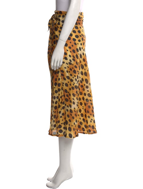 Raquel Allegra Animal Print Midi Length Skirt