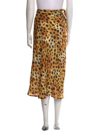 Raquel Allegra Animal Print Midi Length Skirt