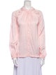 Raquel Allegra Mock Neck Long Sleeve Button-Up Top