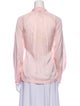 Raquel Allegra Mock Neck Long Sleeve Button-Up Top