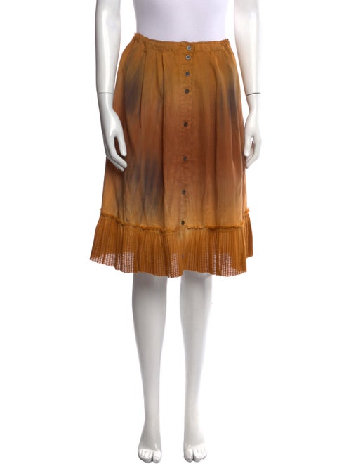 Raquel Allegra Pleated Accents Knee-Length Skirt