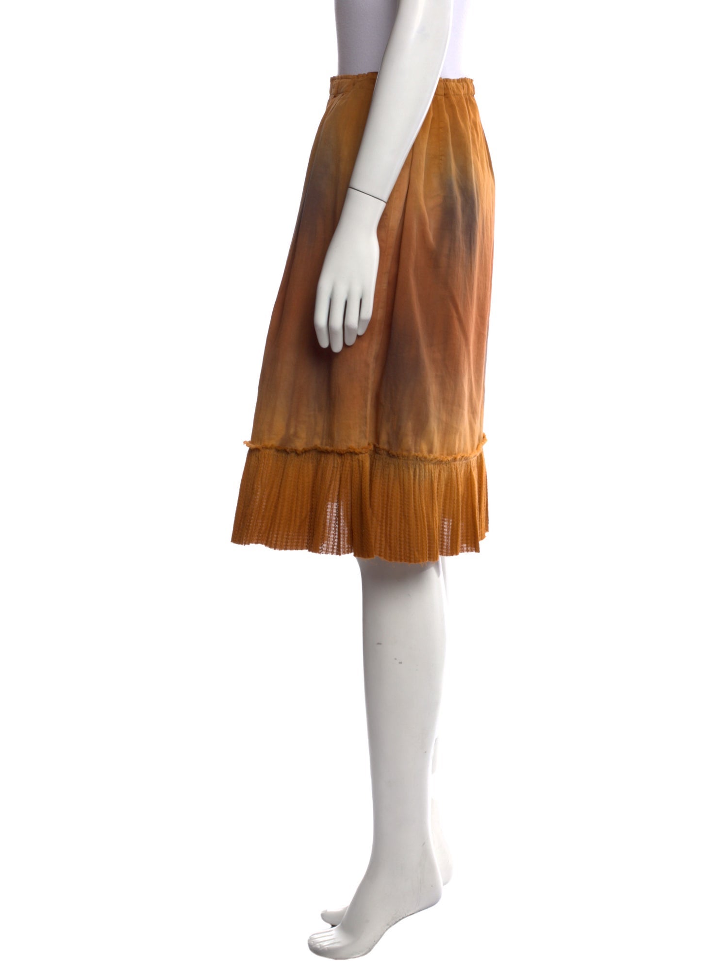 Raquel Allegra Pleated Accents Knee-Length Skirt