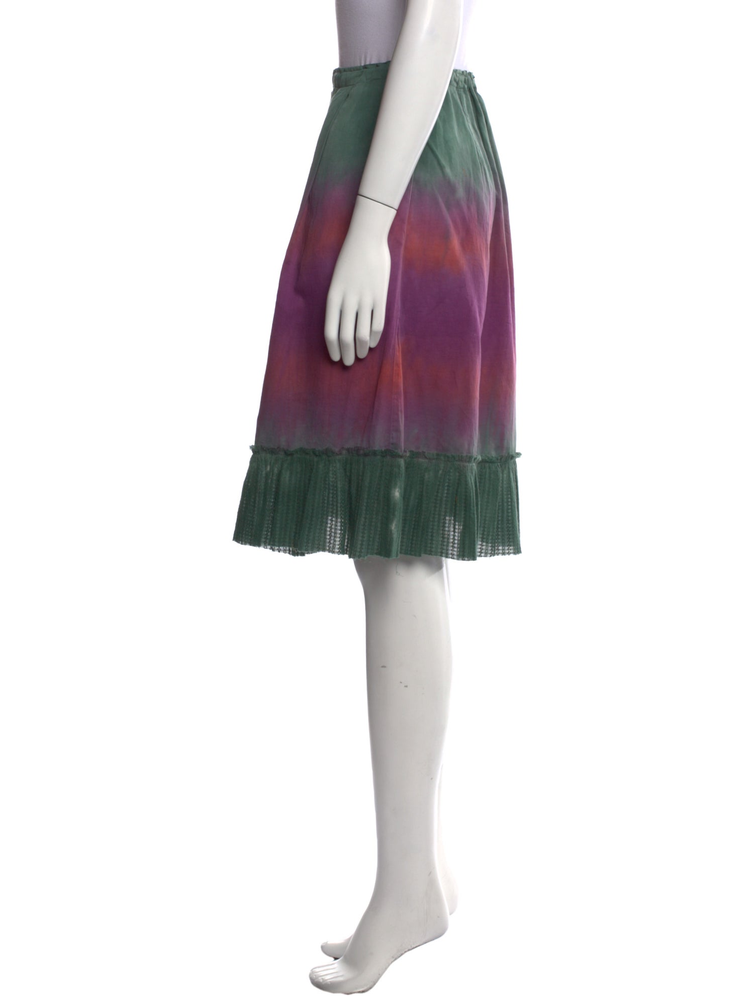 Raquel Allegra Colorblock Pattern Knee-Length Skirt