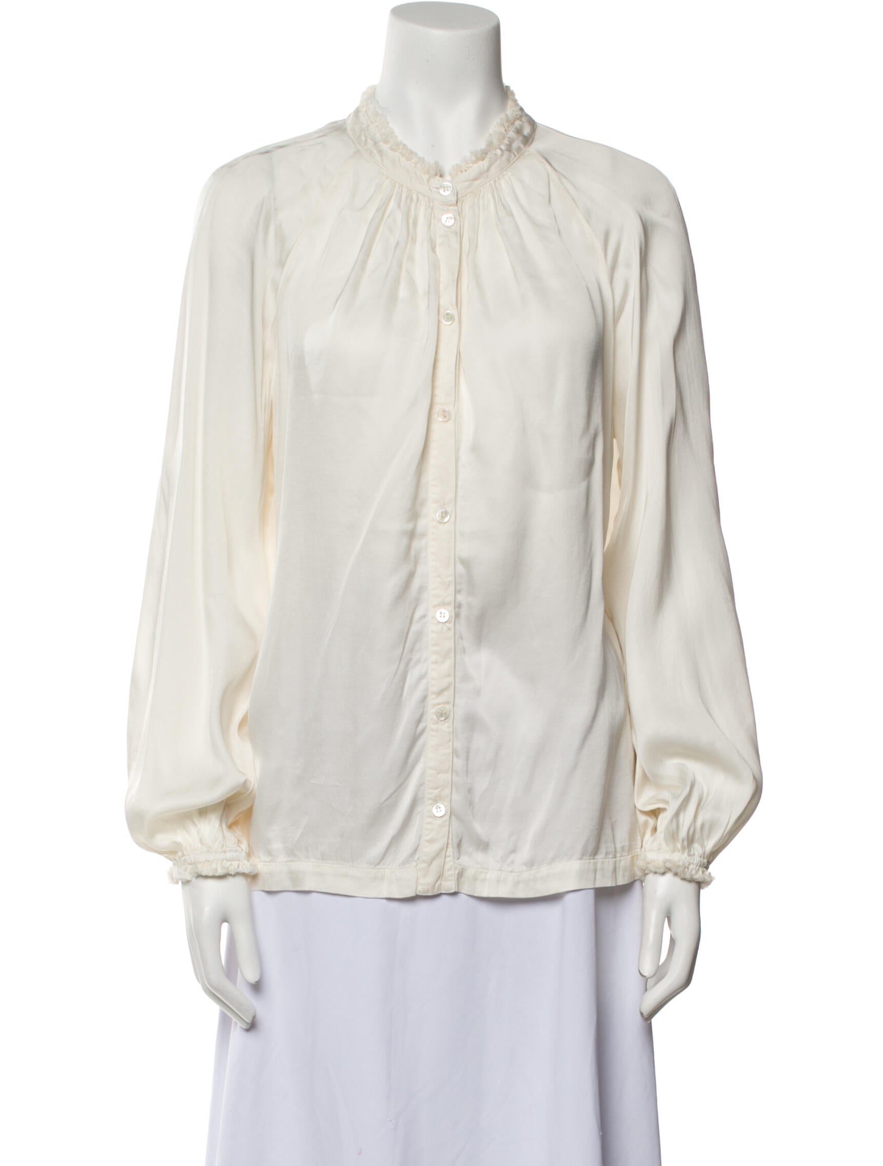 Raquel Allegra Mock Neck Long Sleeve Blouse