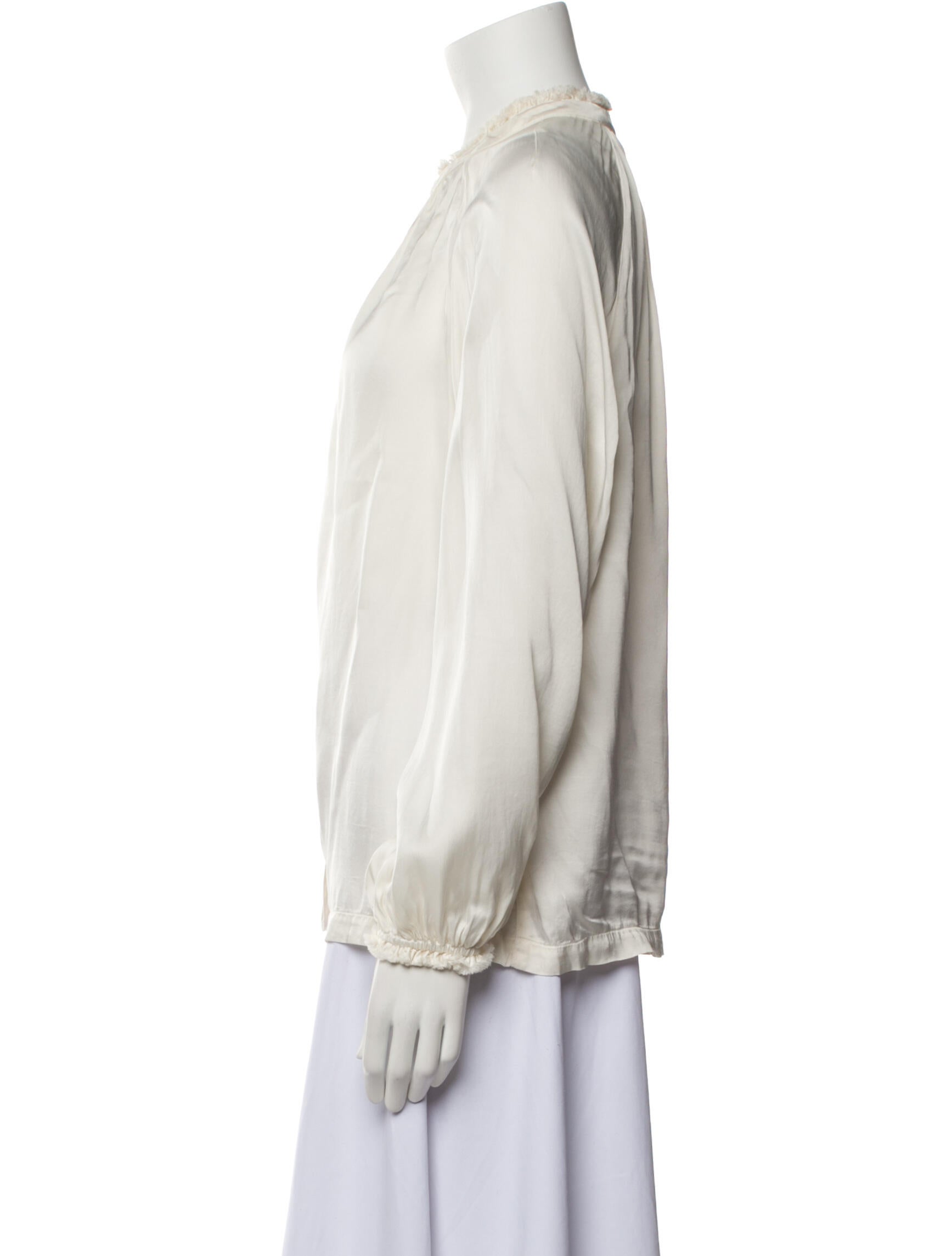 Raquel Allegra Mock Neck Long Sleeve Blouse
