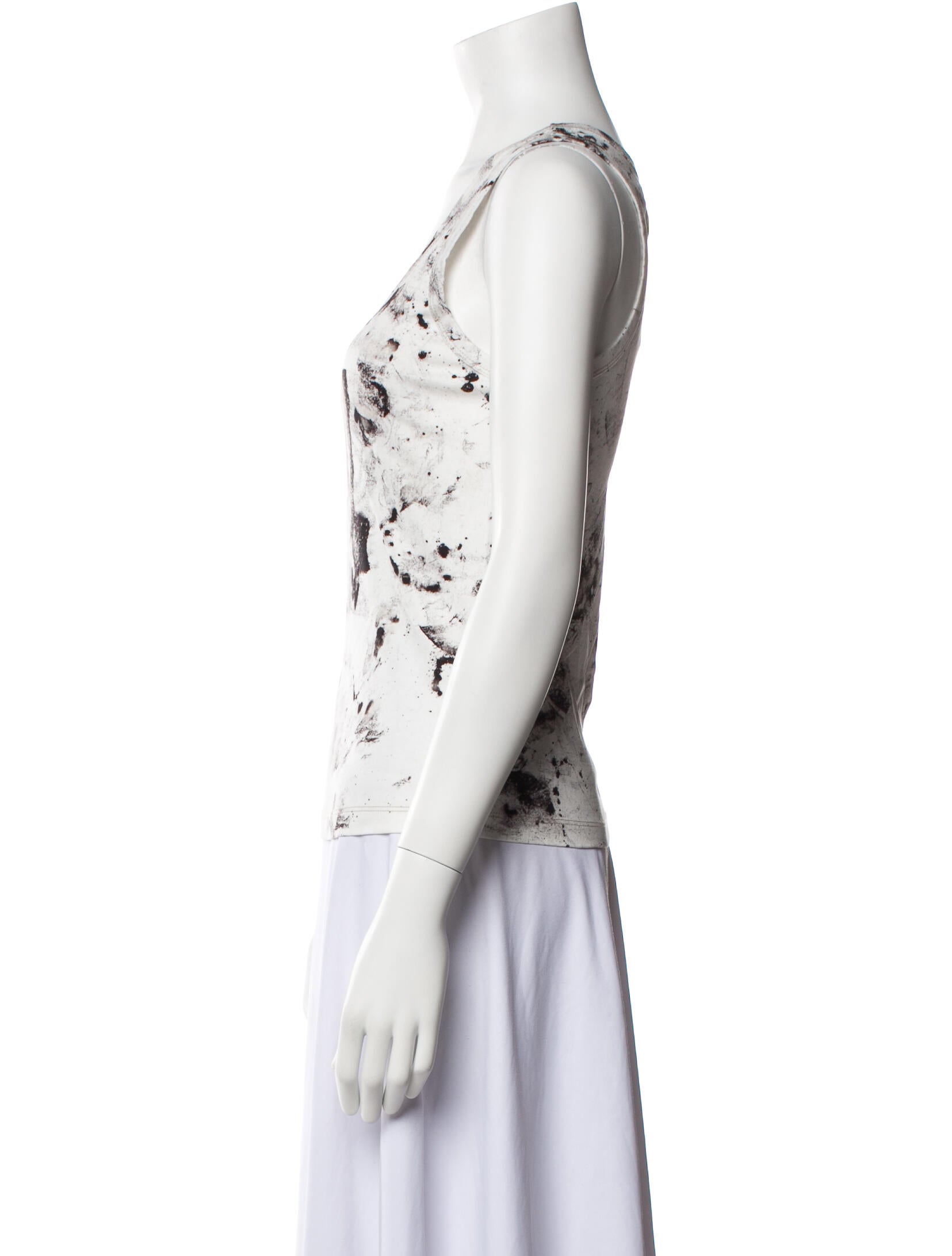 Raquel Allegra Printed Scoop Neck Top