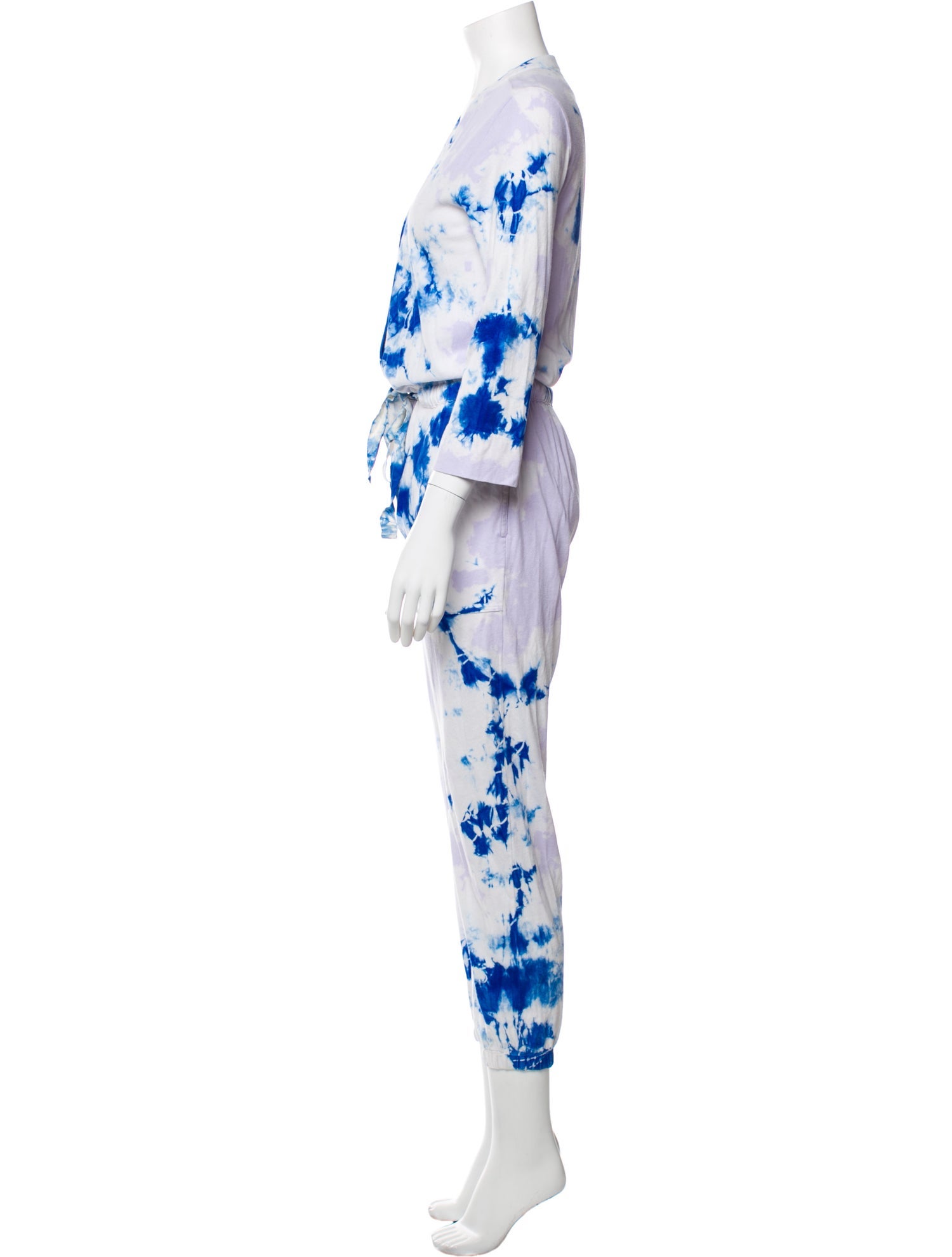 Raquel Allegra Printed V-Neck Jumpsuit